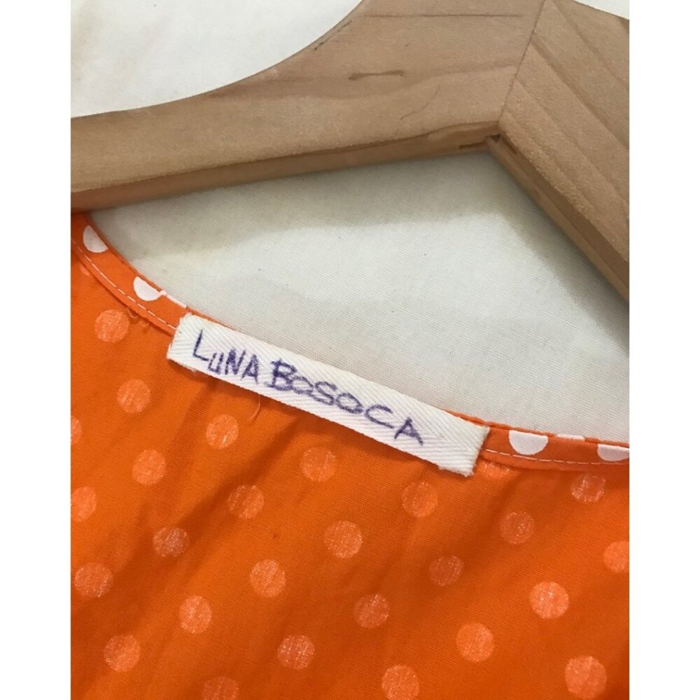Indie Parisian Designer, Luna Bosoca Polkadot Dress in Fanta Oran - Picture 2 of 4
